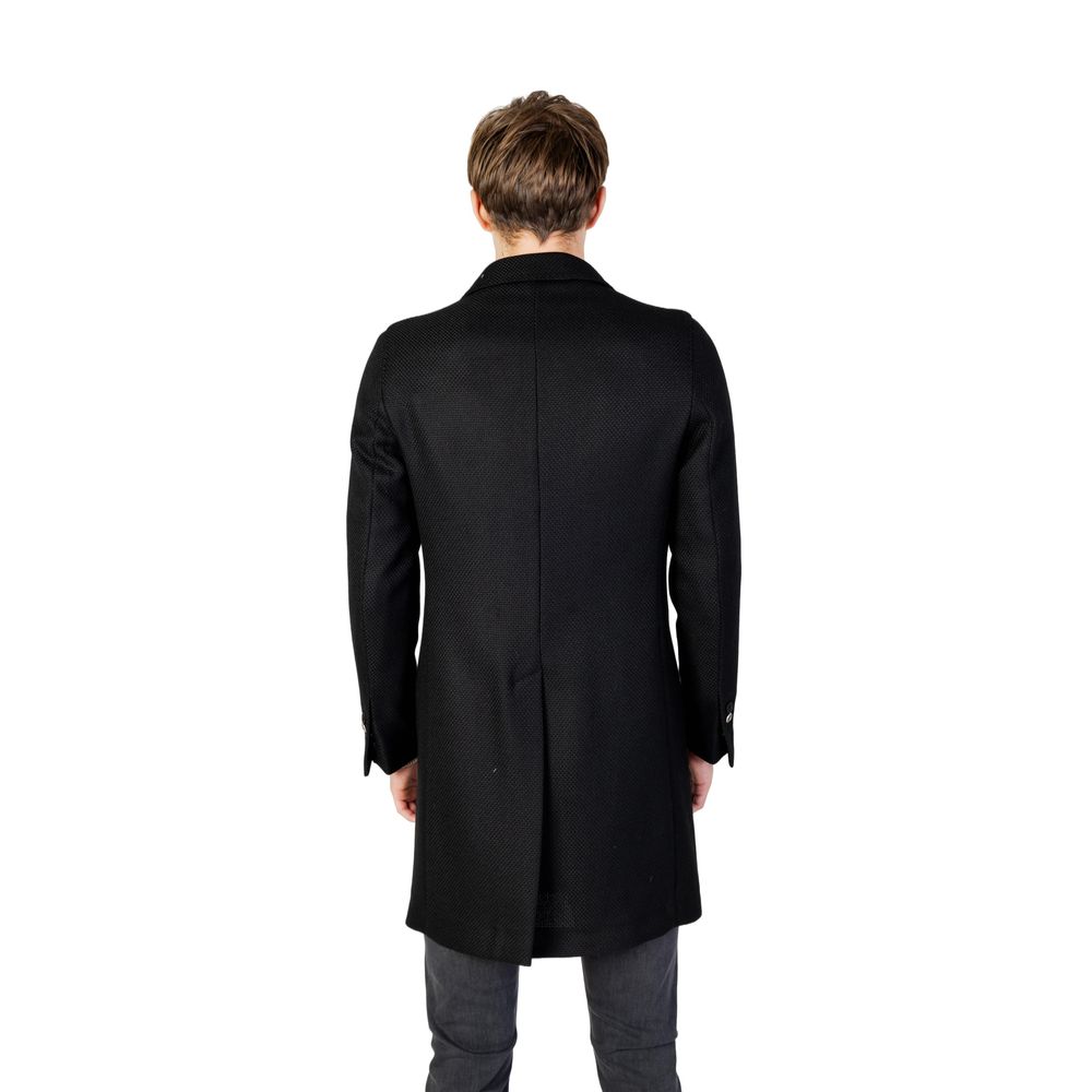 Mulish Black Polyester Men's Coat