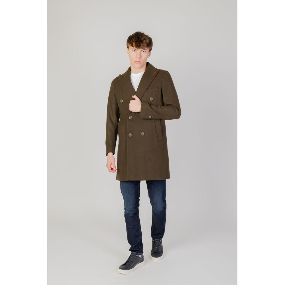 Mulish Green Polyester Men's Coat