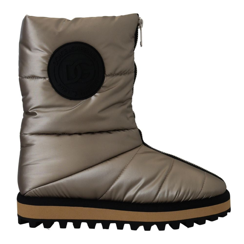 Dolce & Gabbana Silver Polyester Ankle Men's Boots