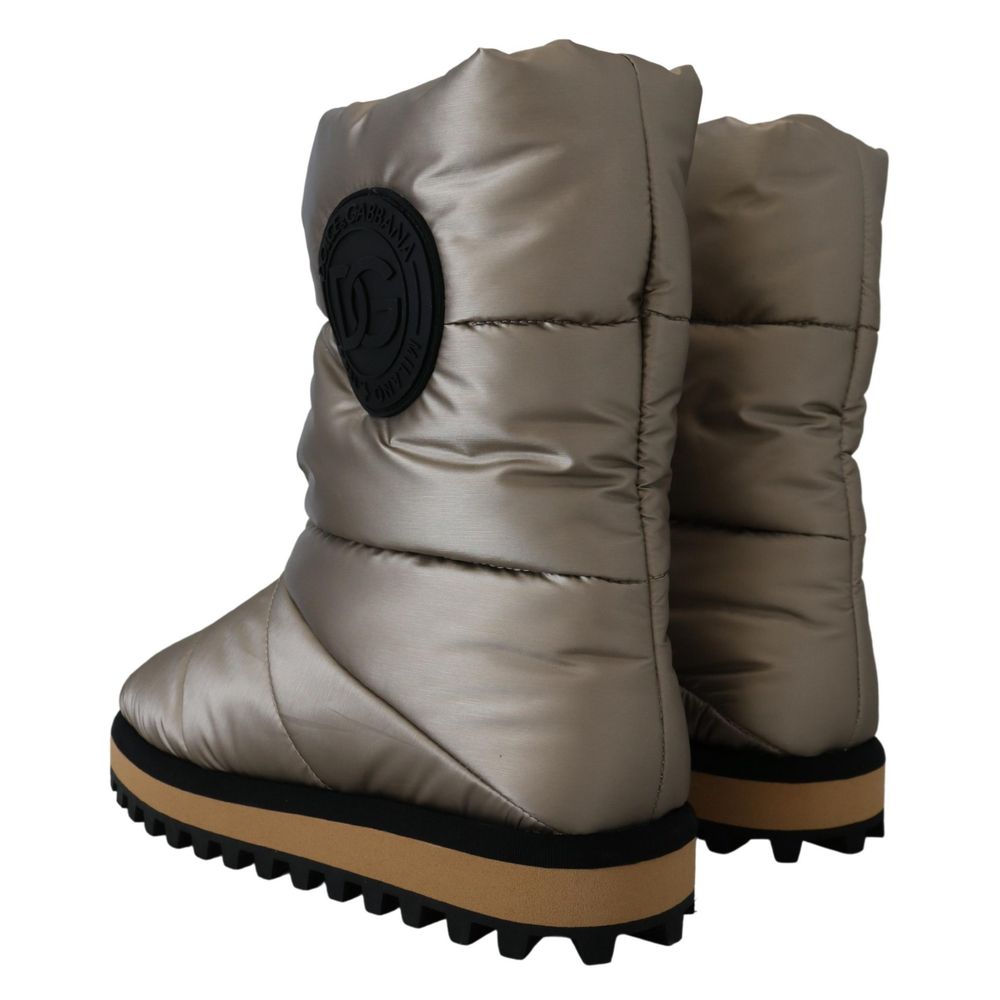 Dolce & Gabbana Silver Polyester Ankle Men's Boots