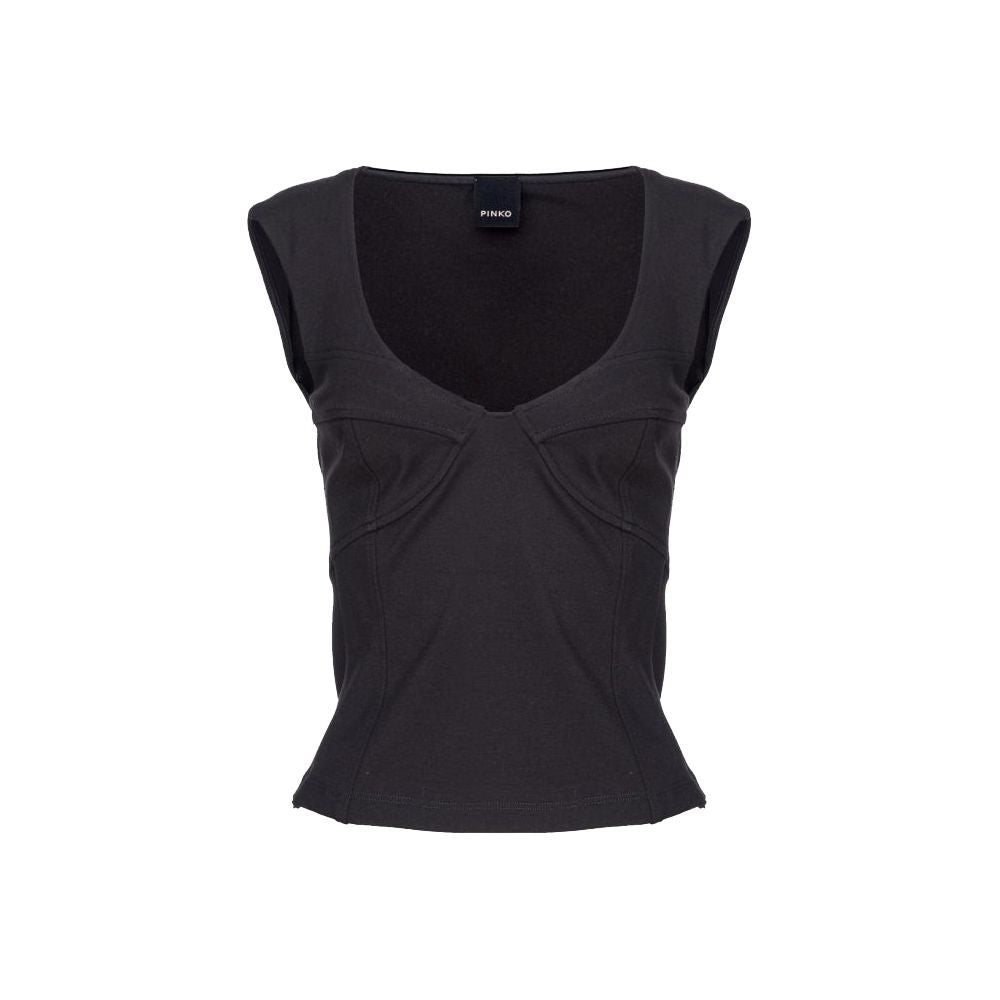 PINKO Black Nylon Women's T-Shirt