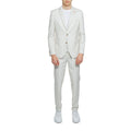 Mulish Beige Polyester Two-Piece Men's Suit