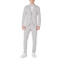 Mulish Gray Polyester Two-Piece Men's Suit