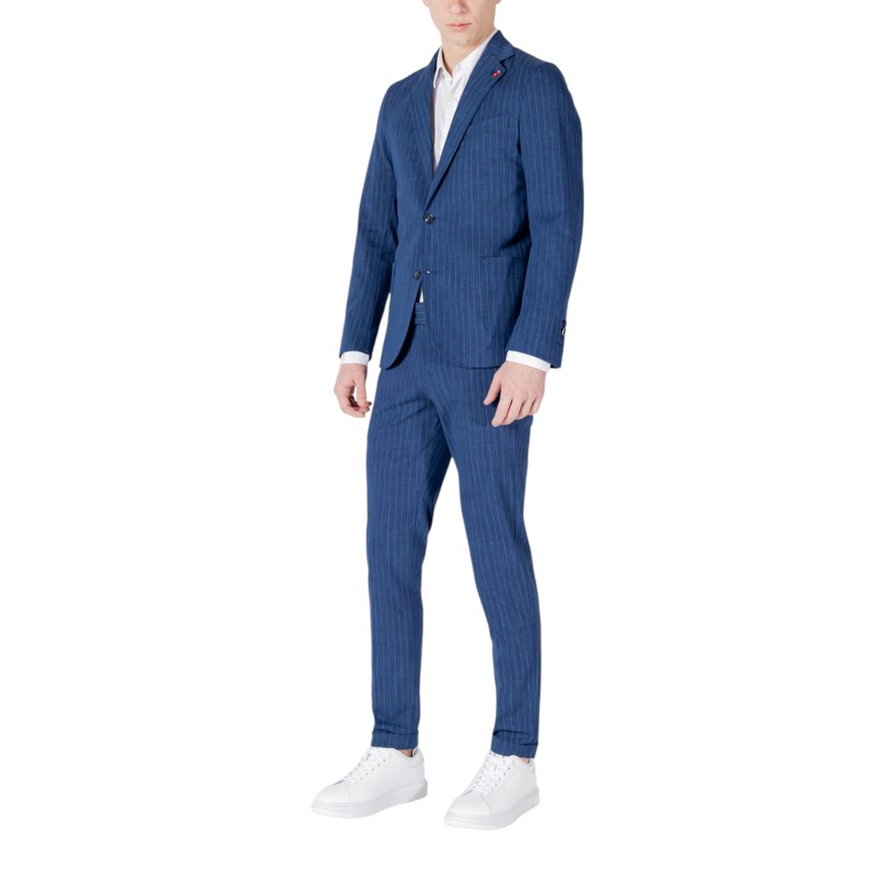 Mulish Blue Cotton Two-Piece Men's Suit