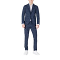 Mulish Blue Cotton Two-Piece Men's Suit