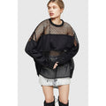 Diesel Black Cotton Polyester Mesh Women's Sweatshirt