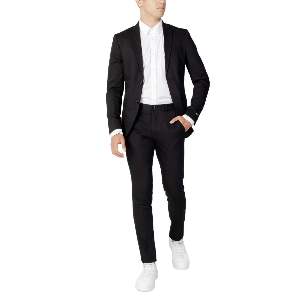 Jack & Jones Black Polyester Two-Piece Men's Suit