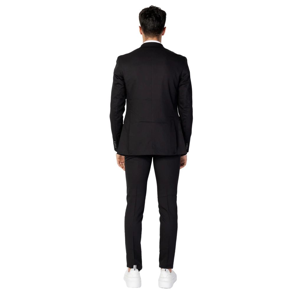 Jack & Jones Black Polyester Two-Piece Men's Suit