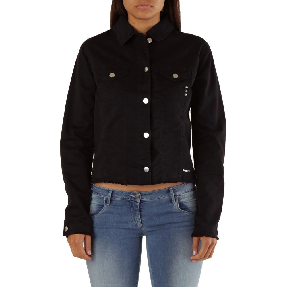 Met Black Cotton Denim Women's Jacket