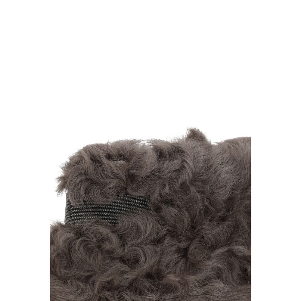 Brunello Cucinelli Brown Fur Clutch Women's Bag