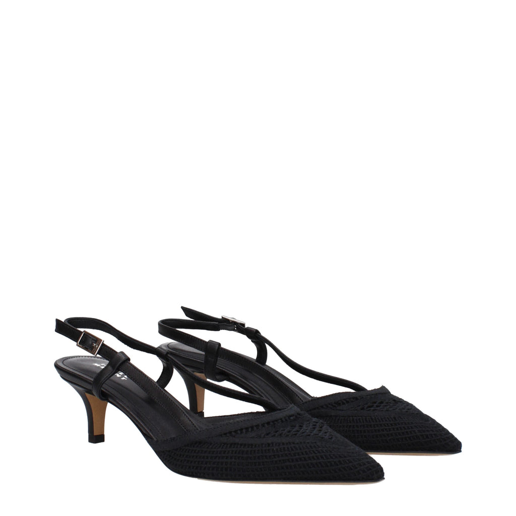 Isabel Marant Black Fabric Mid Heel Women's Pumps