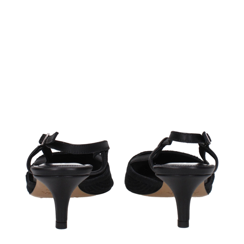 Isabel Marant Black Fabric Mid Heel Women's Pumps