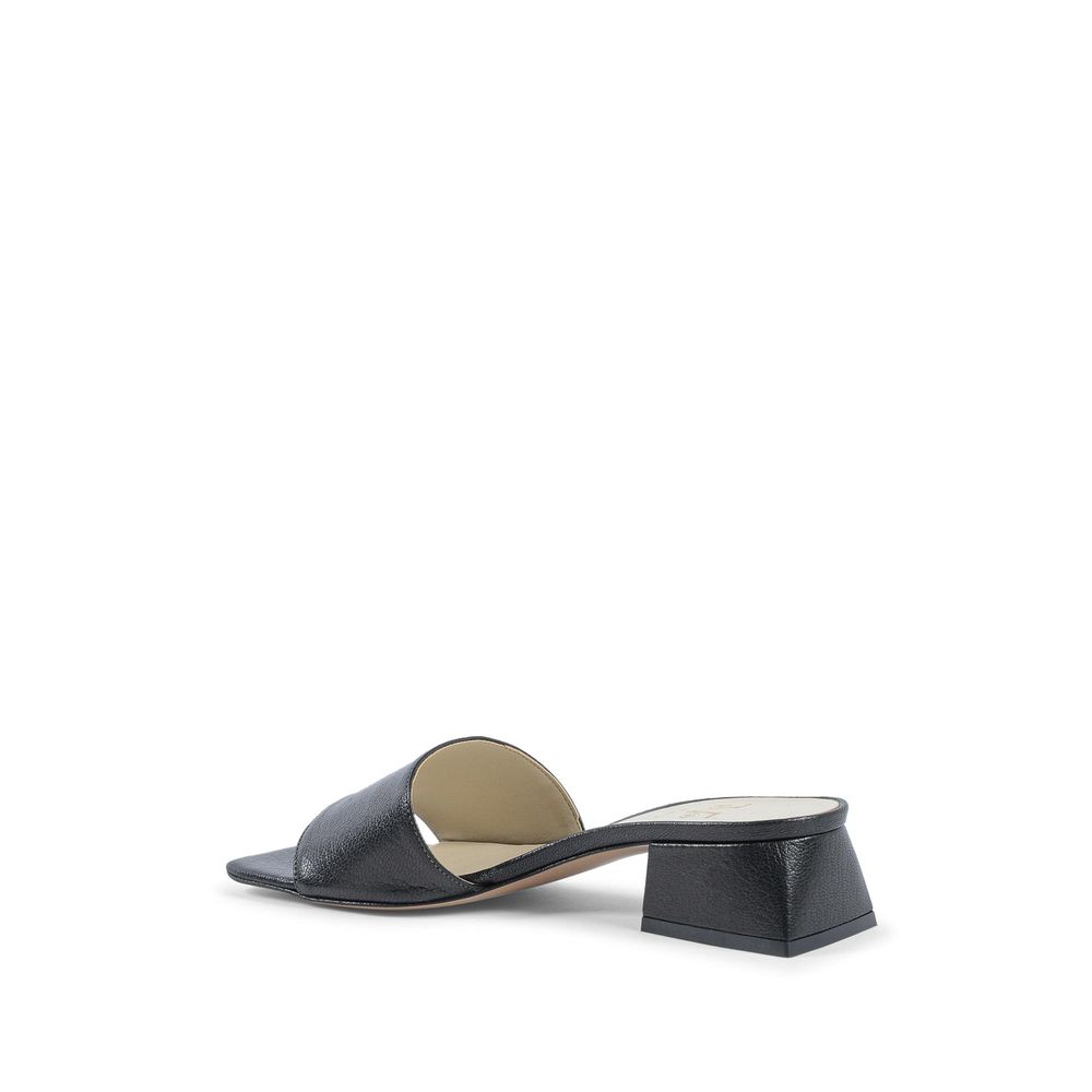 19V69 Italia Green Leather Platform Women's Sandals