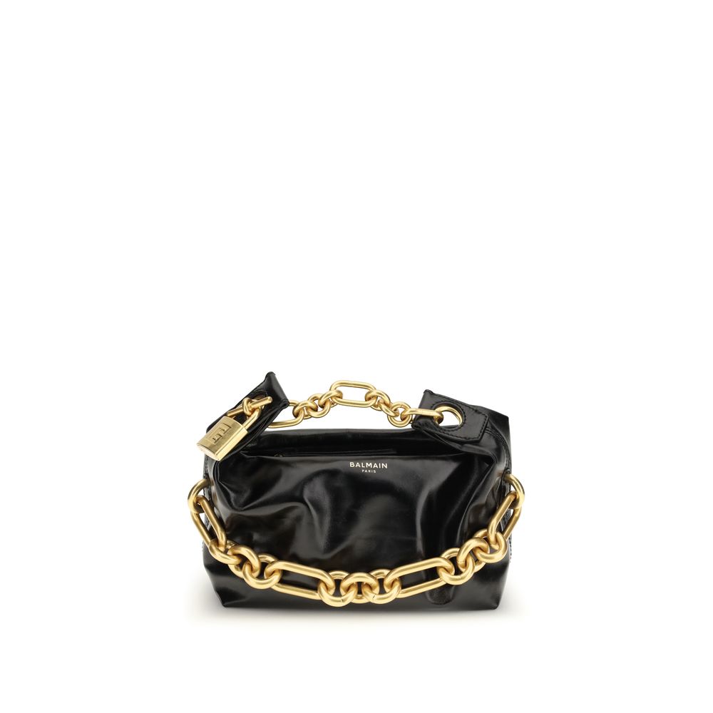 Balmain Black Calf Leather Bos Taurus Shoulder Women's Bag