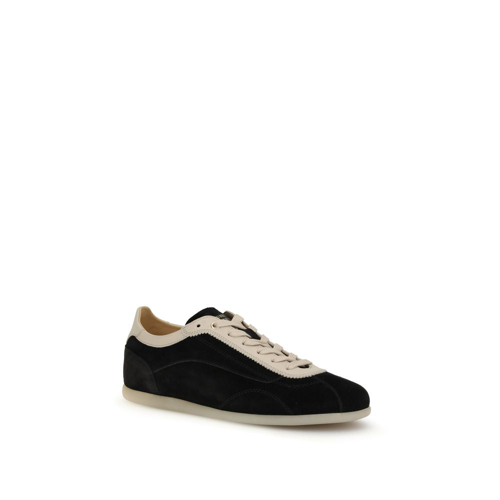 Brunello Cucinelli Gray Calf Leather Bos Taurus Low Top Men's Sneakers