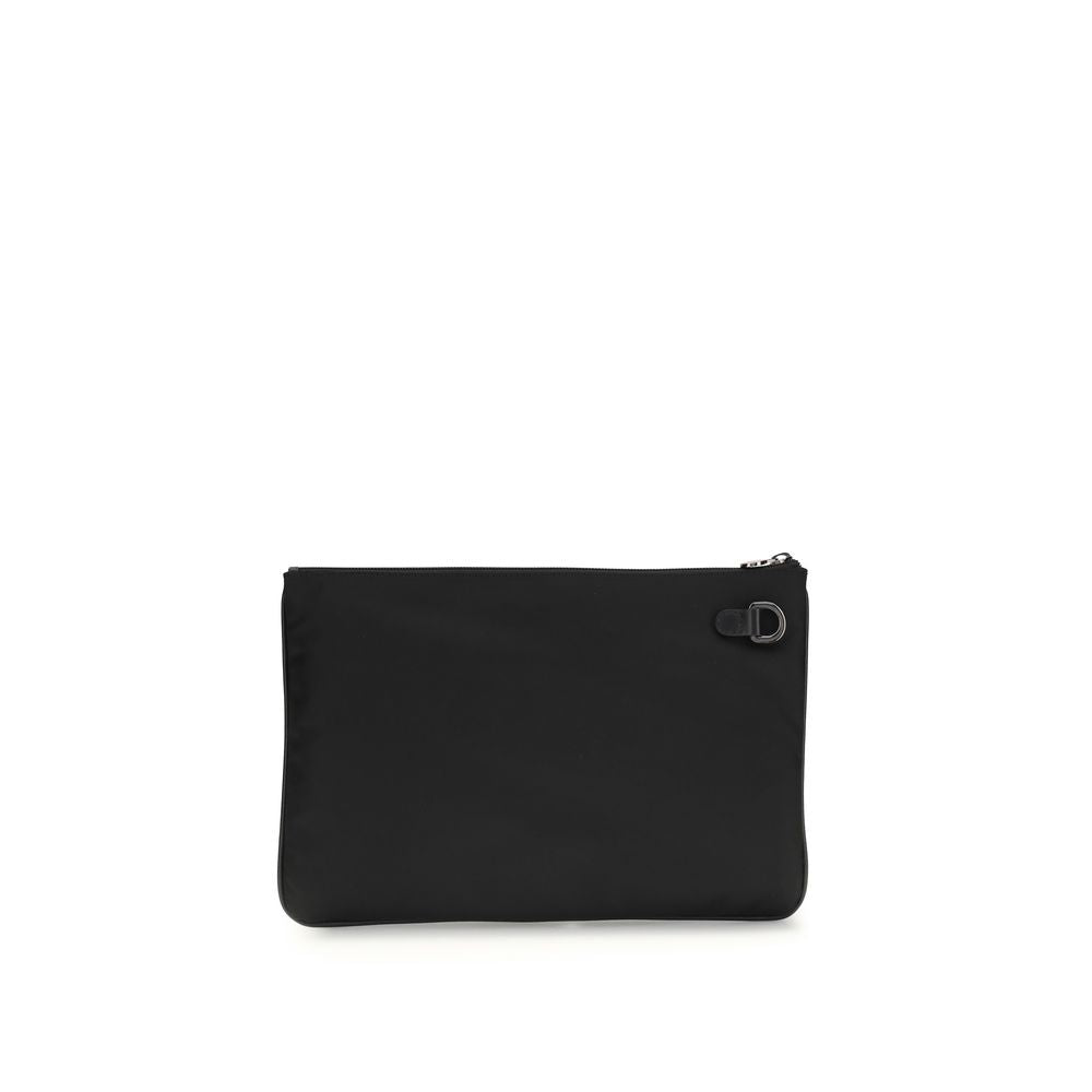 Kiton Black Nylon Clutch Men's Bag