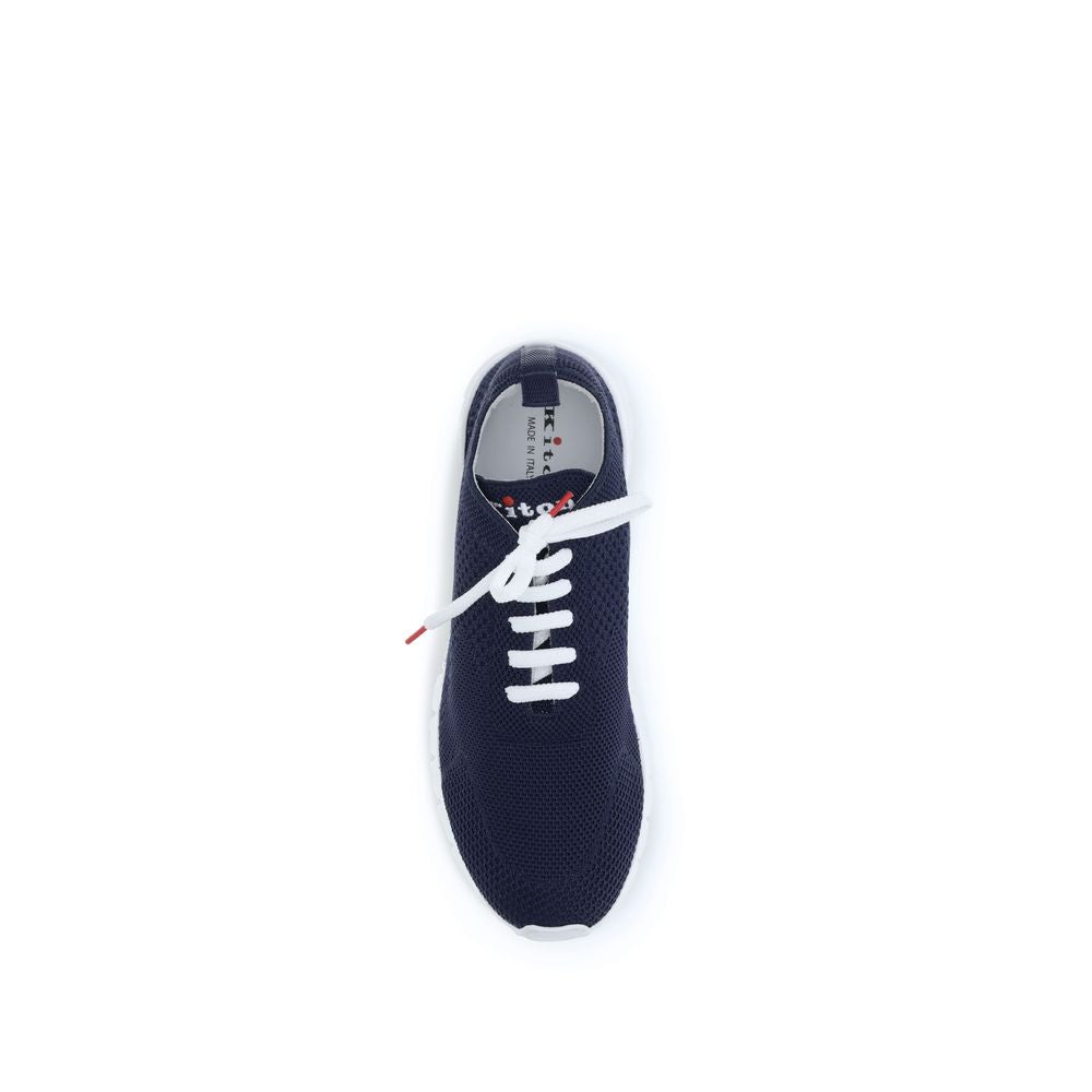 Kiton Blue Cotton Low Top Men's Sneakers