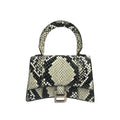 Balenciaga Hourglass Top Handle Bag Python Embossed Leather Gray Calfskin Handbag (Pre-Owned)