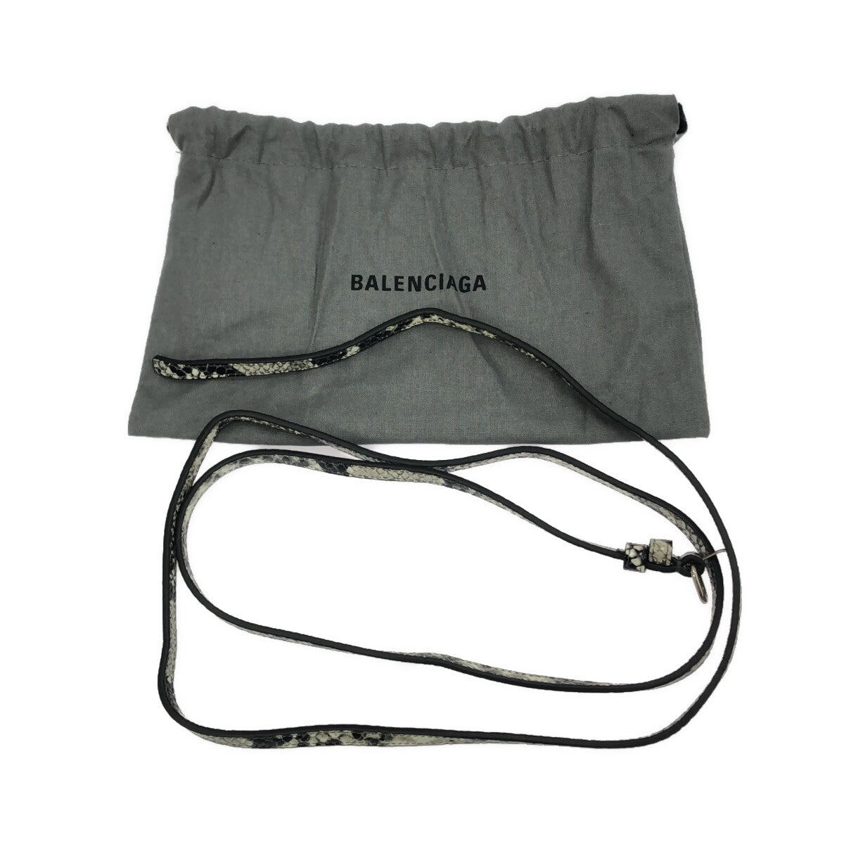 Balenciaga Hourglass Top Handle Bag Python Embossed Leather Gray Calfskin Handbag (Pre-Owned)