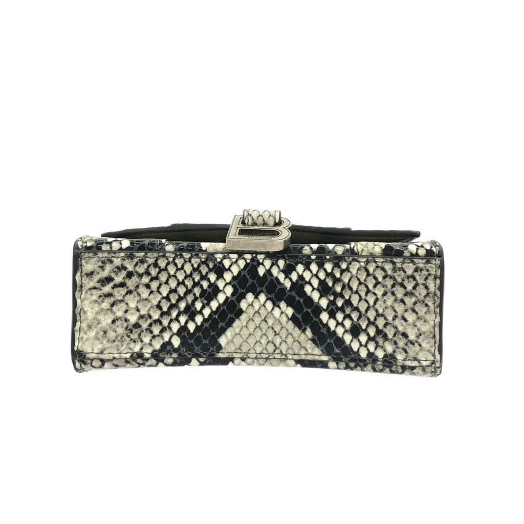 Balenciaga Hourglass Top Handle Bag Python Embossed Leather Gray Calfskin Handbag (Pre-Owned)
