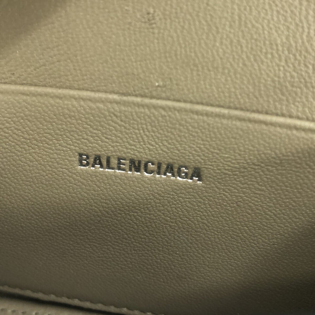 Balenciaga Hourglass Top Handle Bag Python Embossed Leather Gray Calfskin Handbag (Pre-Owned)