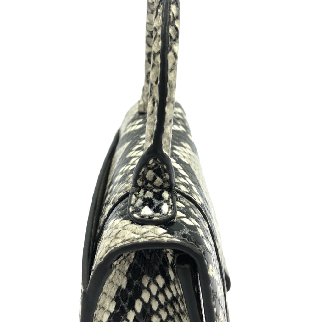 Balenciaga Hourglass Top Handle Bag Python Embossed Leather Gray Calfskin Handbag (Pre-Owned)