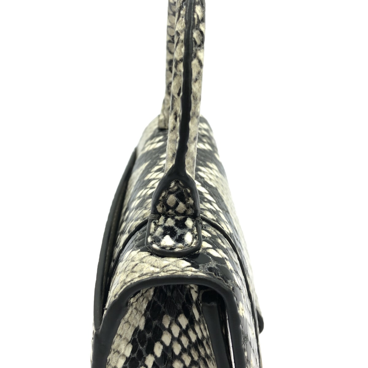 Balenciaga Hourglass Top Handle Bag Python Embossed Leather Gray Calfskin Handbag (Pre-Owned)