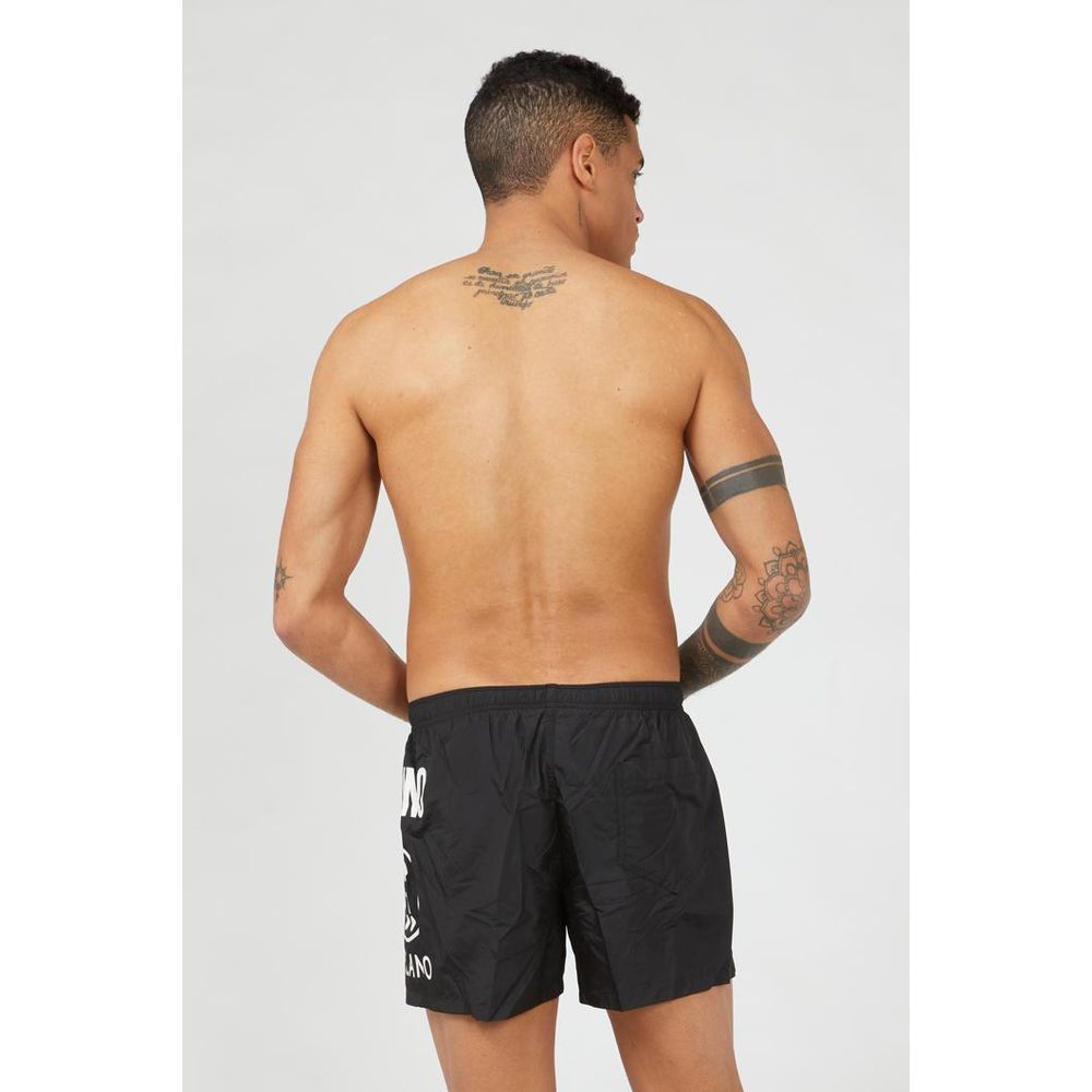 Moschino Black Polyester Swim Men's Shorts