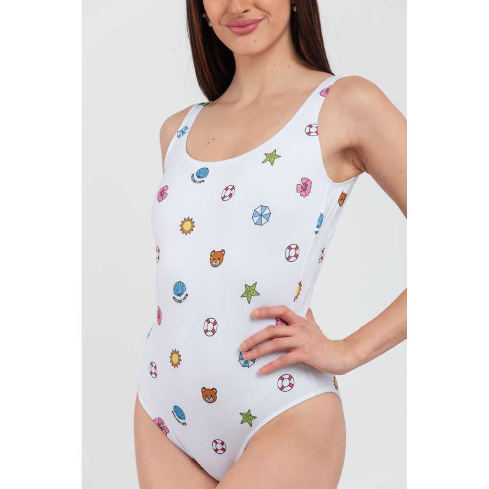 Moschino White Polyester One-Piece Women's Swimsuit