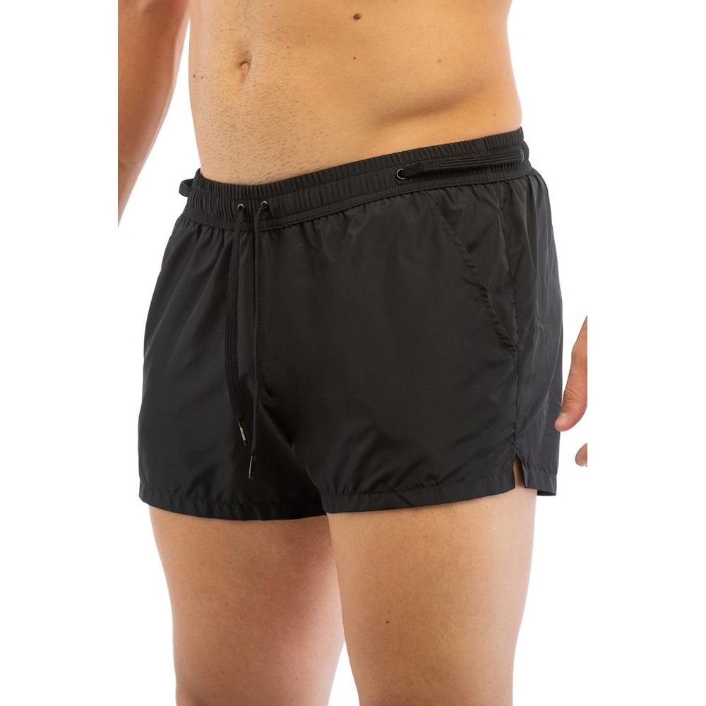 Moschino Black Polyester Swim Men's Shorts