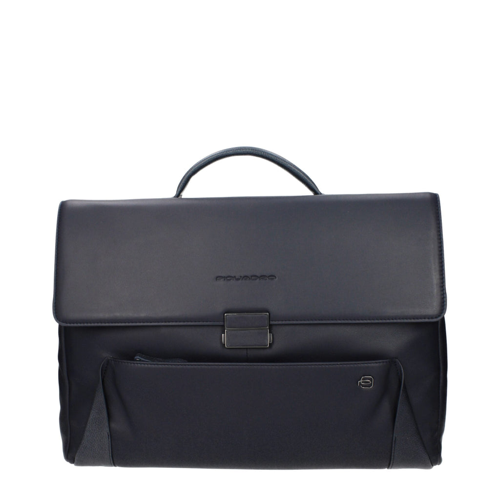 Piquadro Blue Leather Business And Laptop Men's Bag
