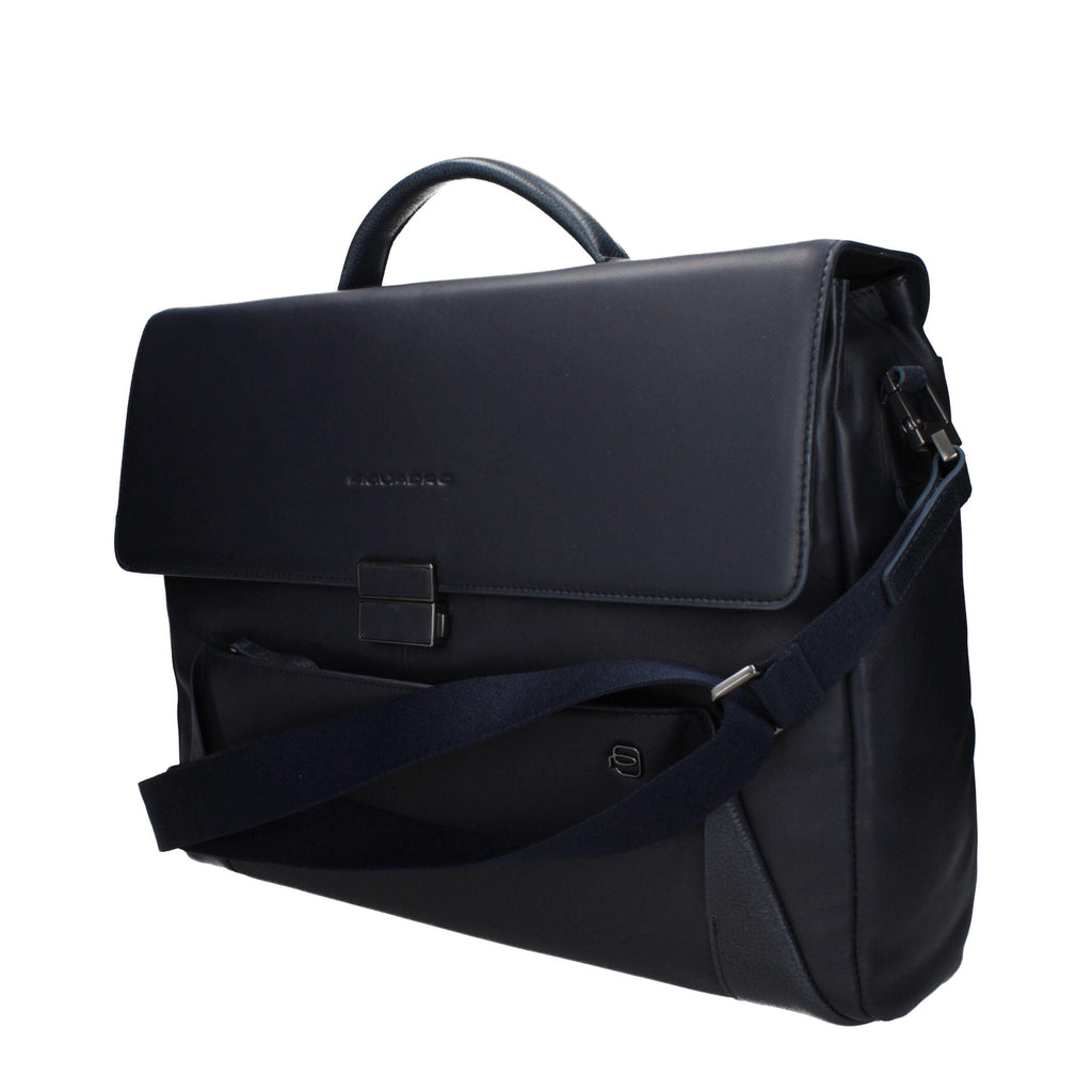 Piquadro Blue Leather Business And Laptop Men's Bag