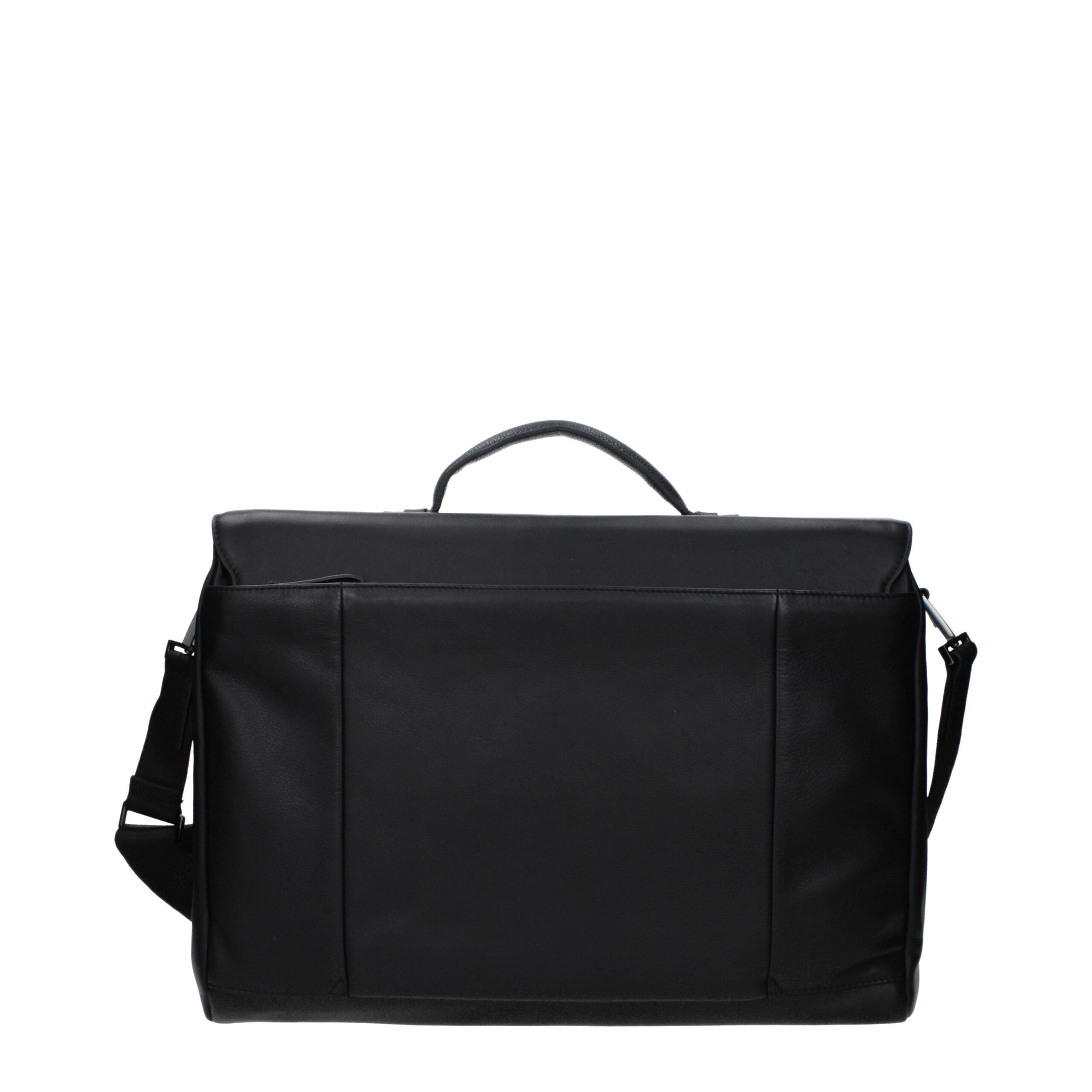 Piquadro Black Leather Business And Laptop Men's Bag