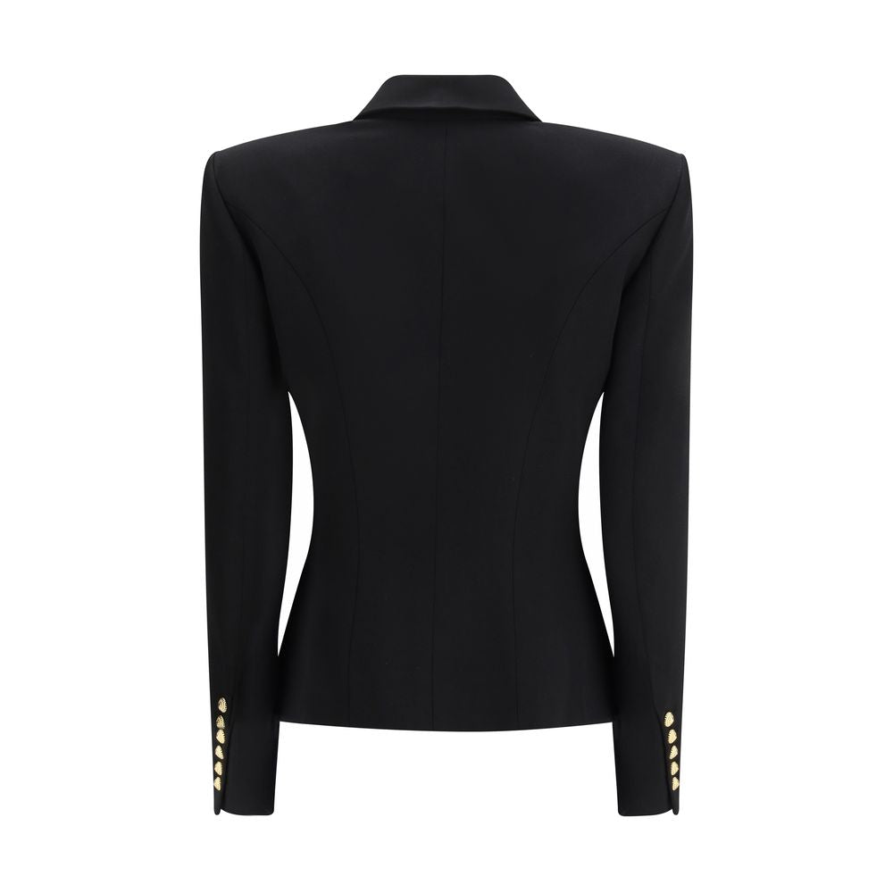 Balmain Black Wool Jackets And Women's Coat