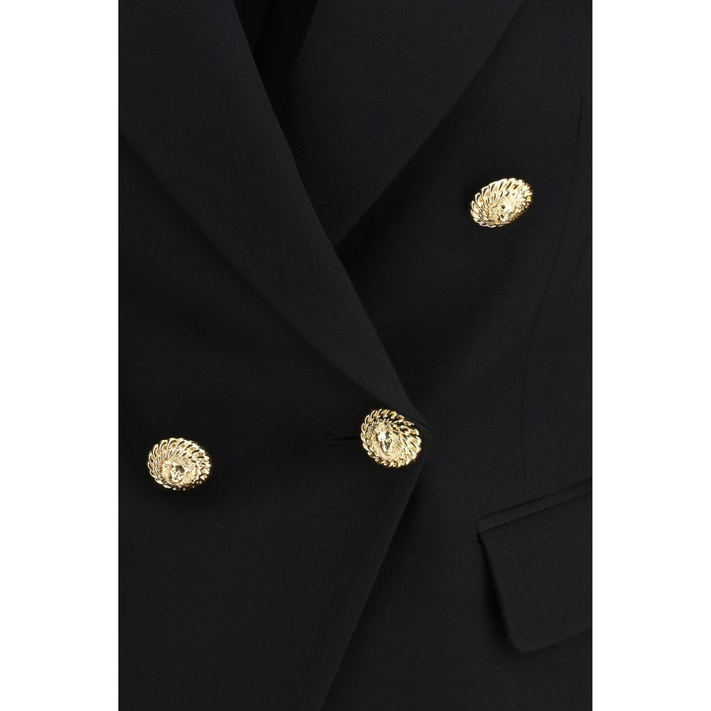 Balmain Black Wool Jackets And Women's Coat