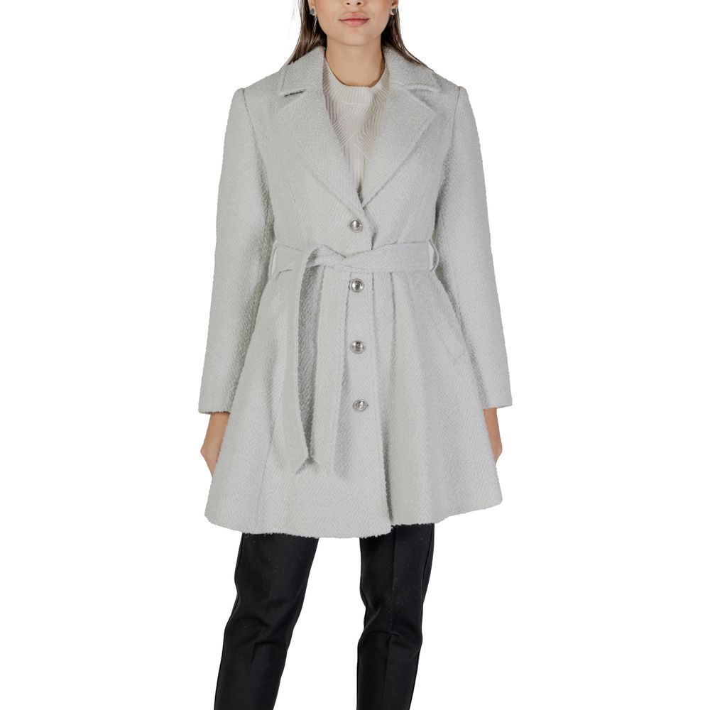 Guess Gray Polyester And Wool Women's Coat