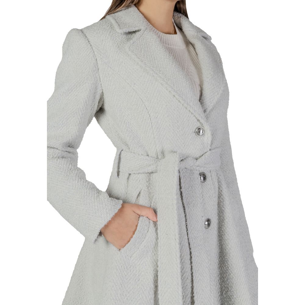 Guess Gray Polyester And Wool Women's Coat