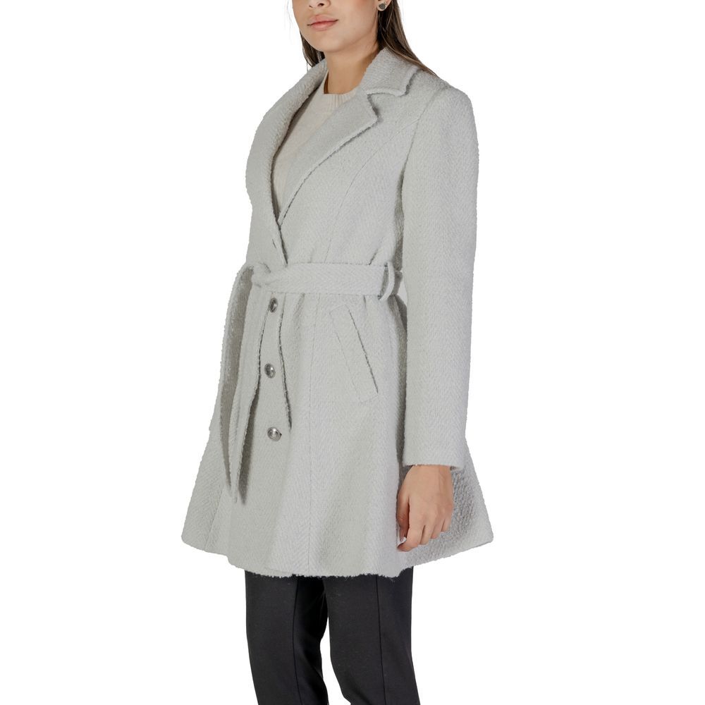 Guess Gray Polyester And Wool Women's Coat