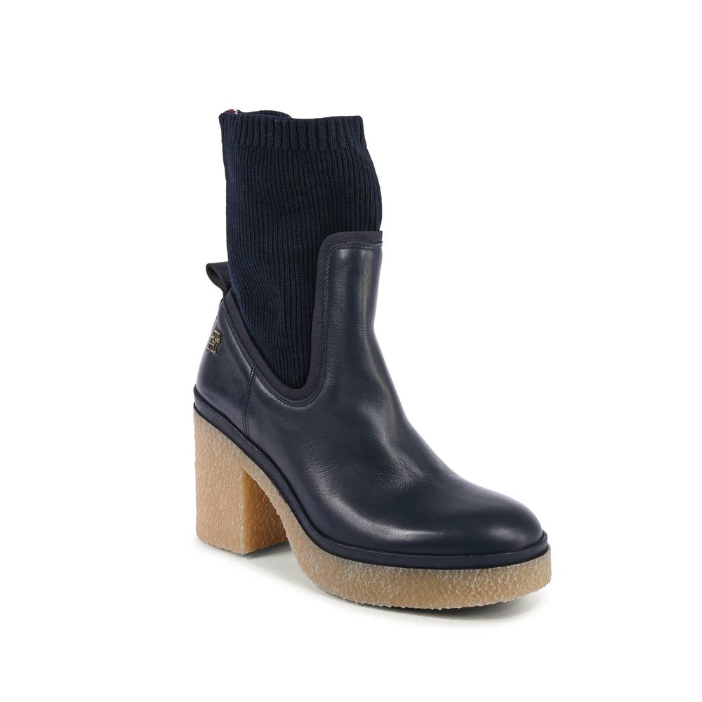 Tommy Hilfiger Blue Leather Ankle Women's Boots