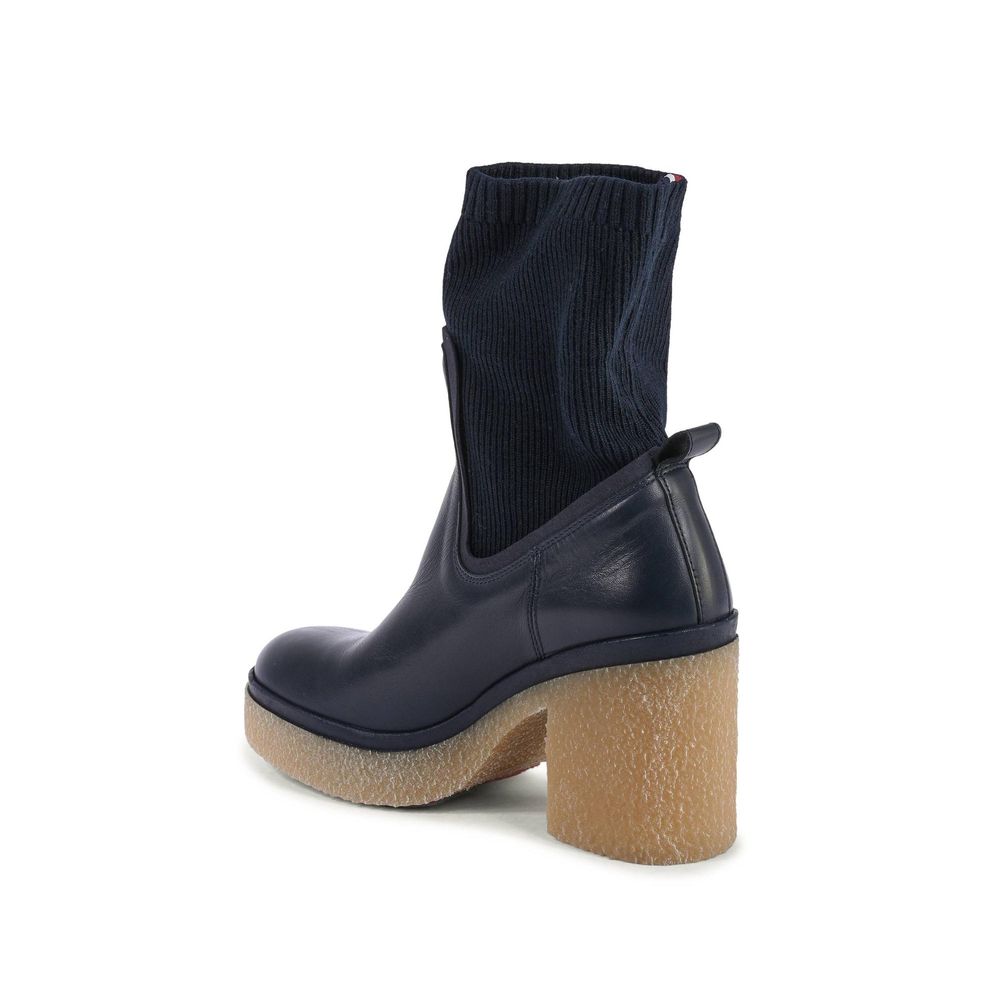 Tommy Hilfiger Blue Leather Ankle Women's Boots