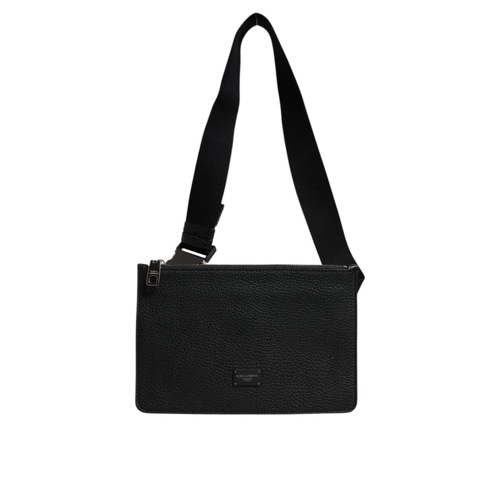 Dolce & Gabbana Black Leather Belt Men's Bag