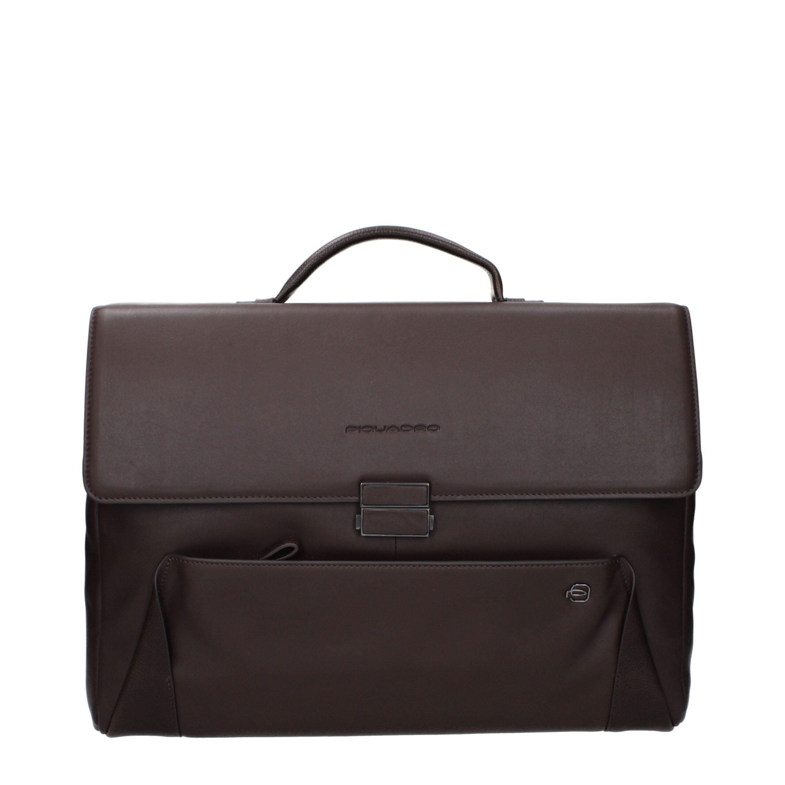 Piquadro Brown Leather Business And Laptop Men's Bag