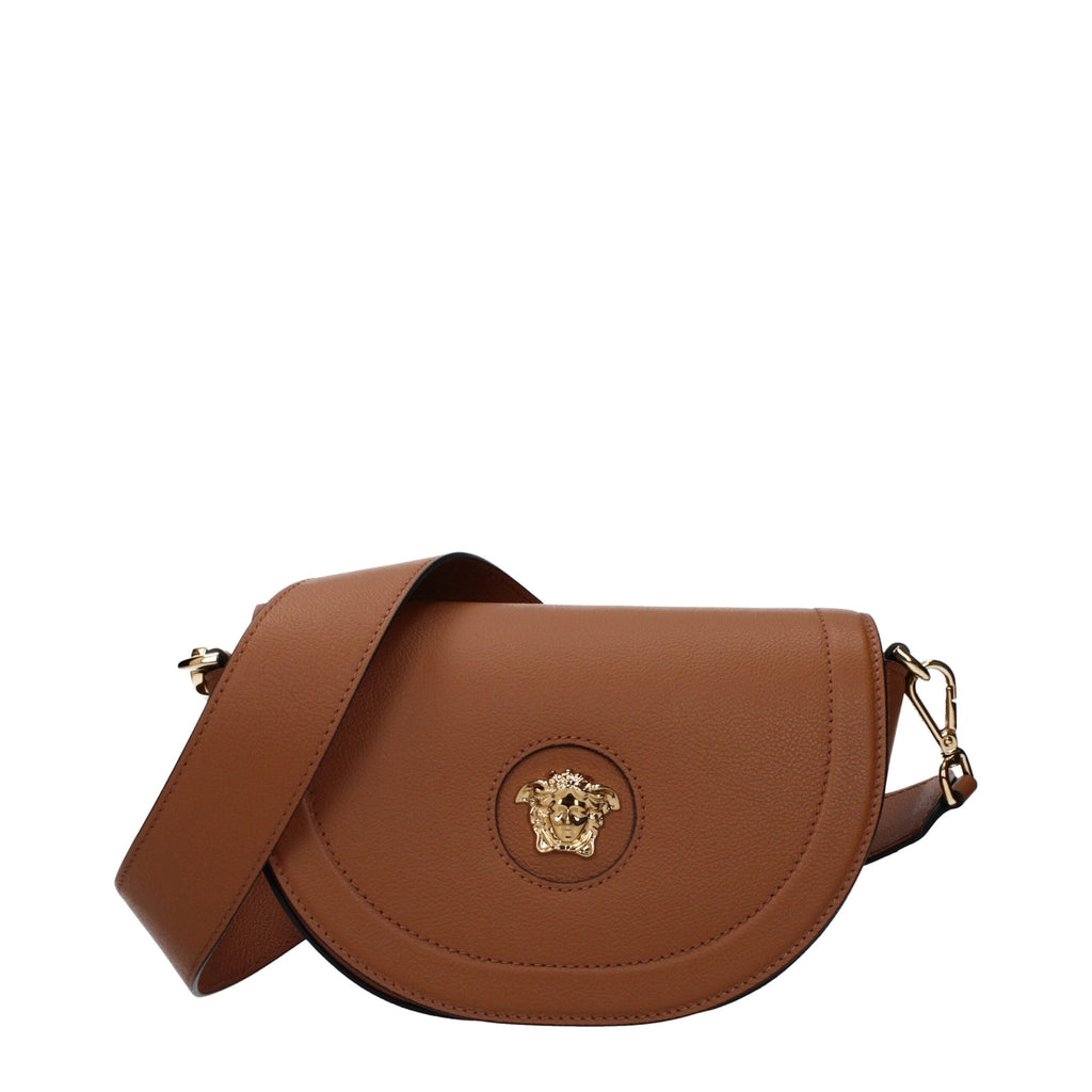 Versace Brown Leather Crossbody Women's Bag