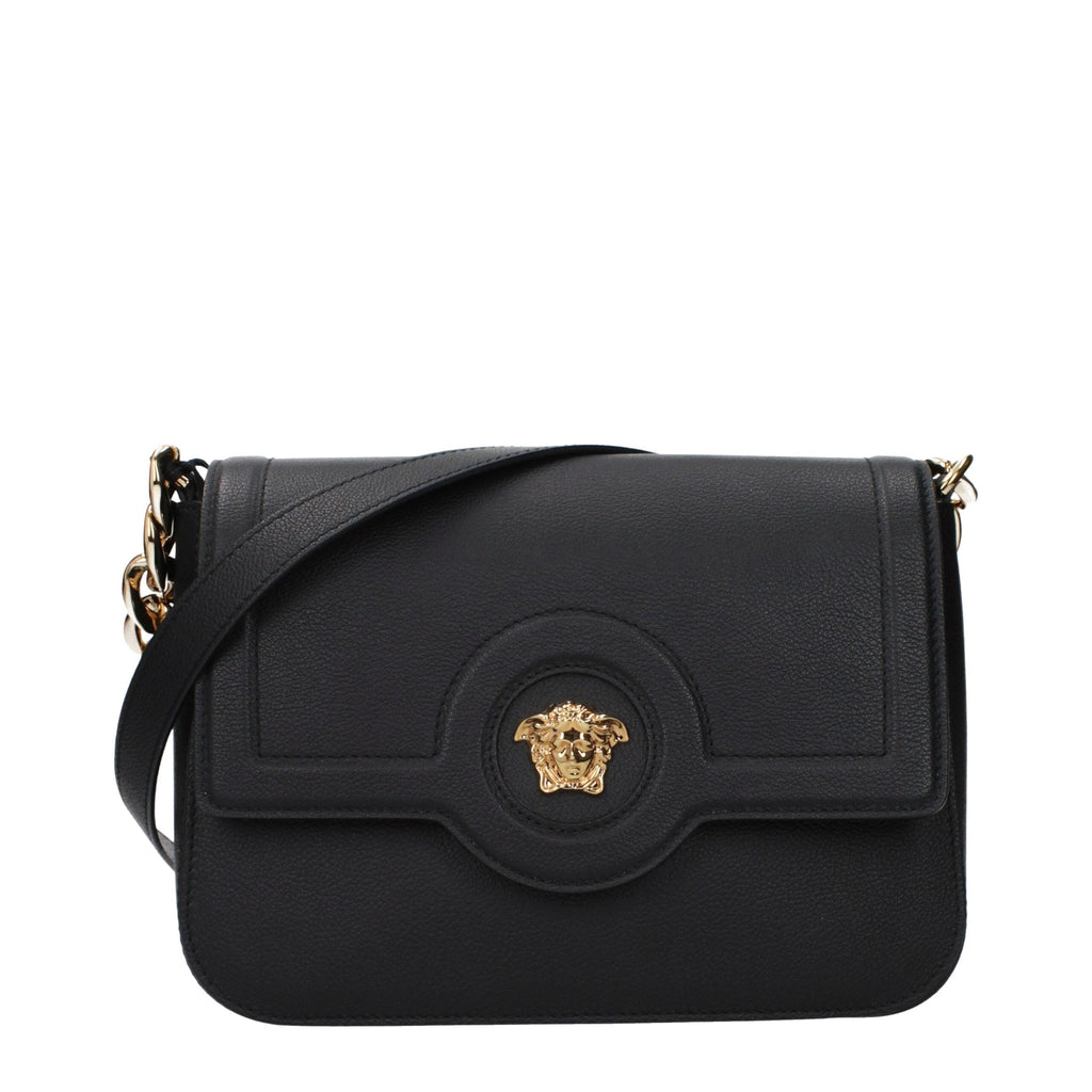 Versace Black Leather Crossbody Women's Bag