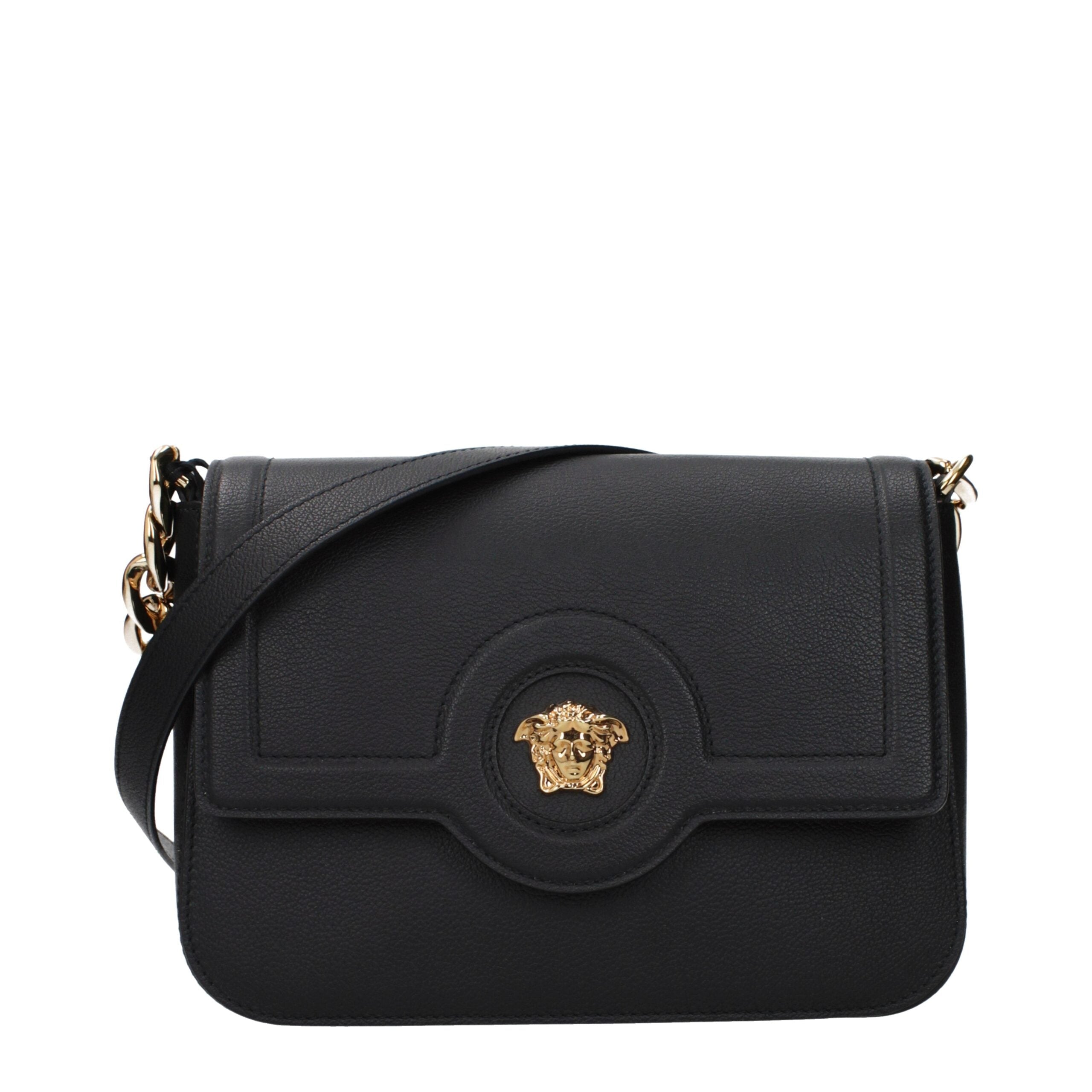 Versace Black Leather Crossbody Women's Bag