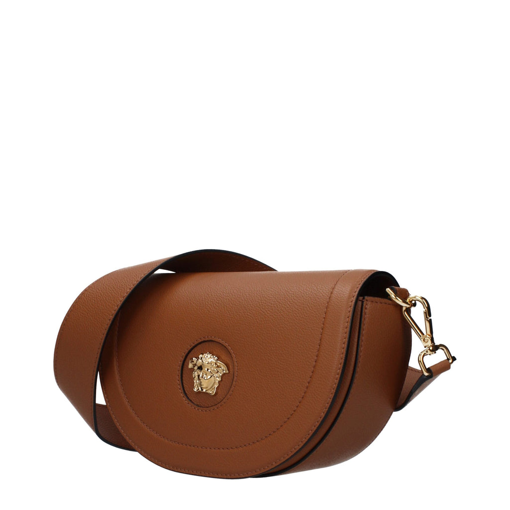 Versace Brown Leather Crossbody Women's Bag