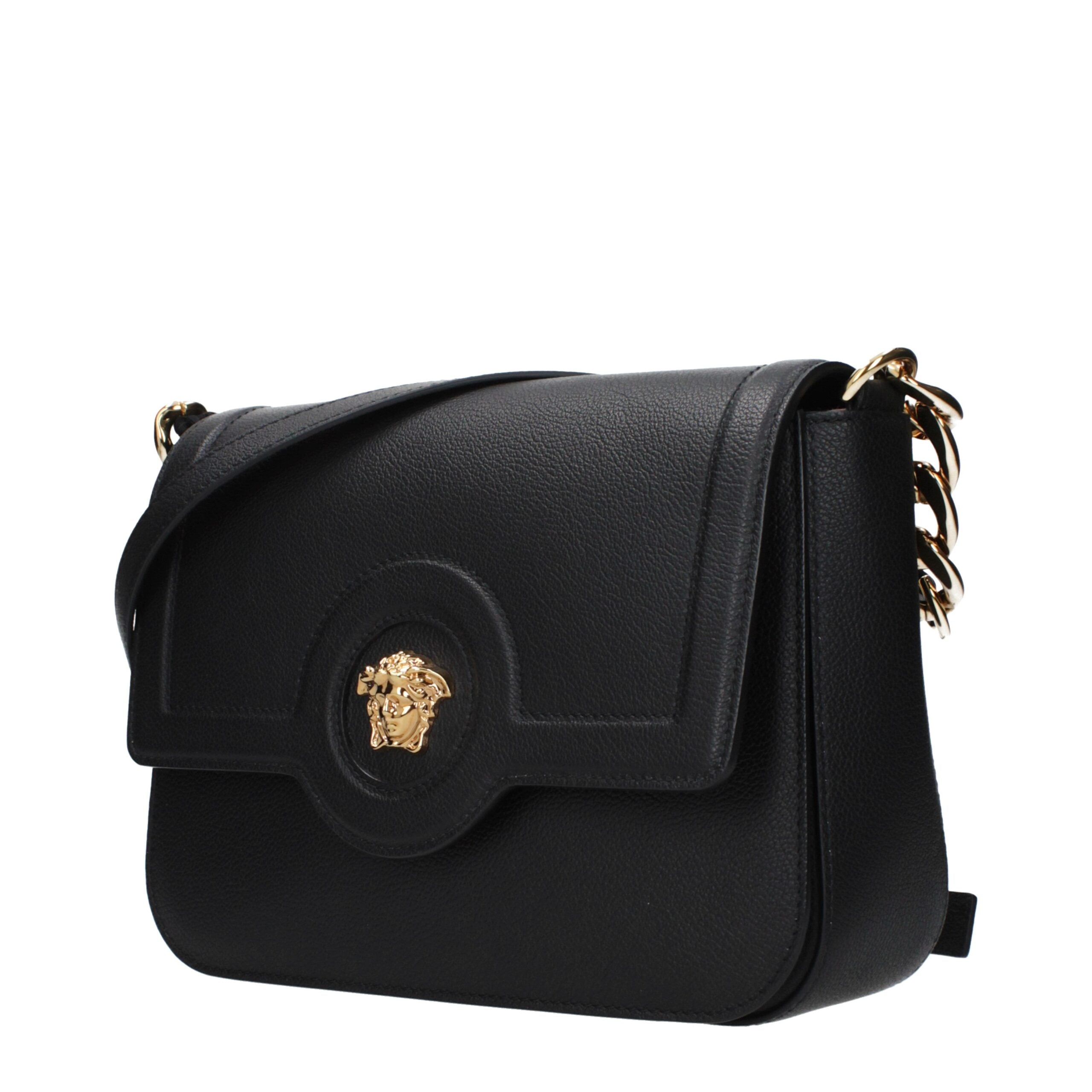 Versace Black Leather Crossbody Women's Bag