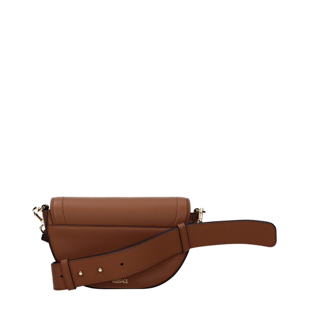 Versace Brown Leather Crossbody Women's Bag