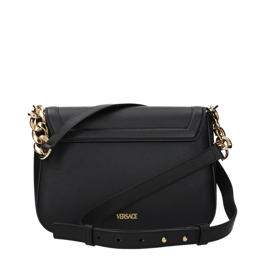 Versace Black Leather Crossbody Women's Bag