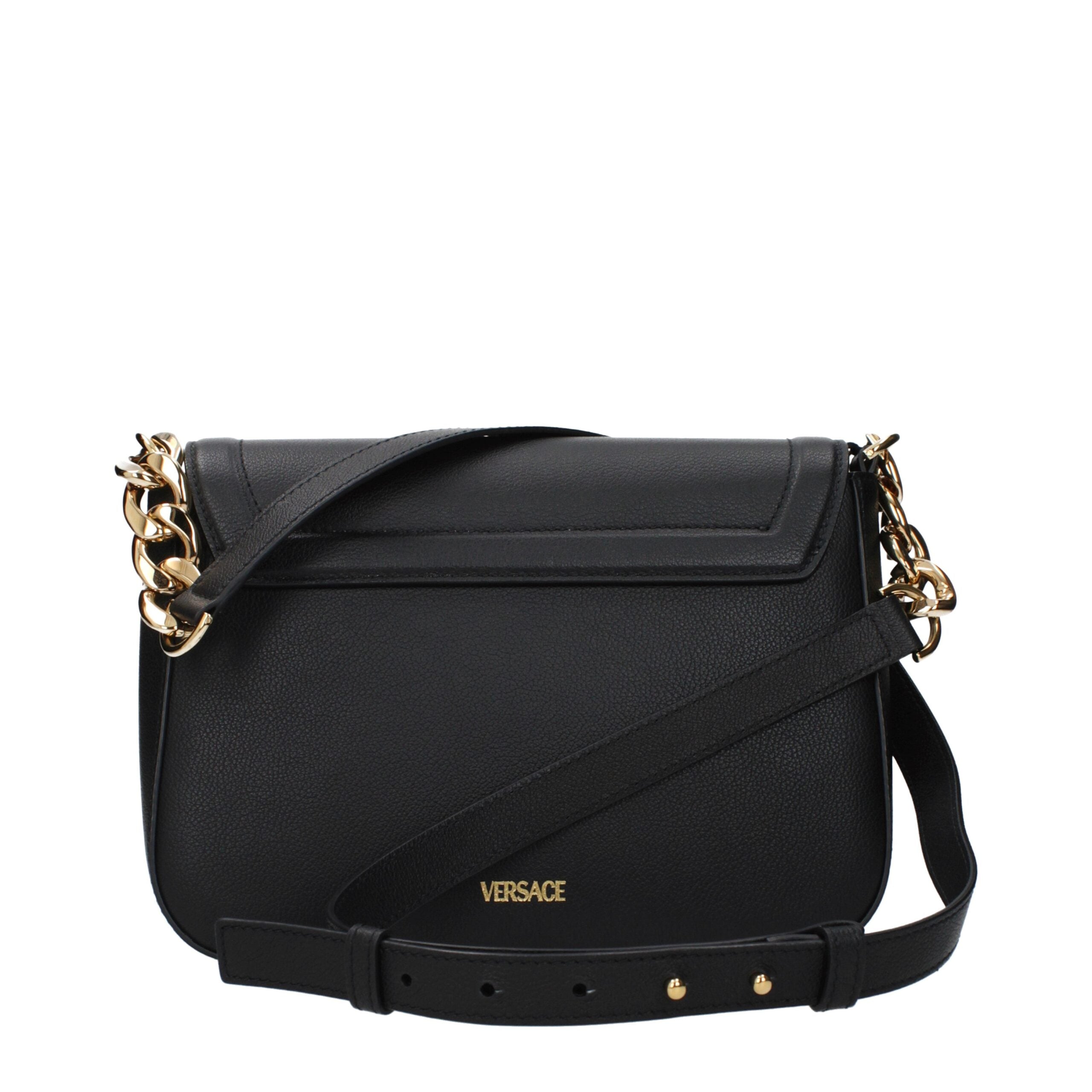 Versace Black Leather Crossbody Women's Bag